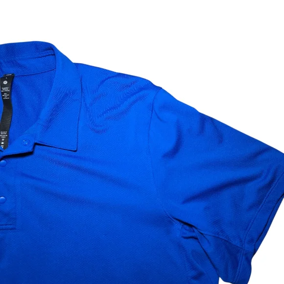Men's Lululemon Snap Front Performance Short Sleeve Polo - Symphony Blue - Picture 5 of 9